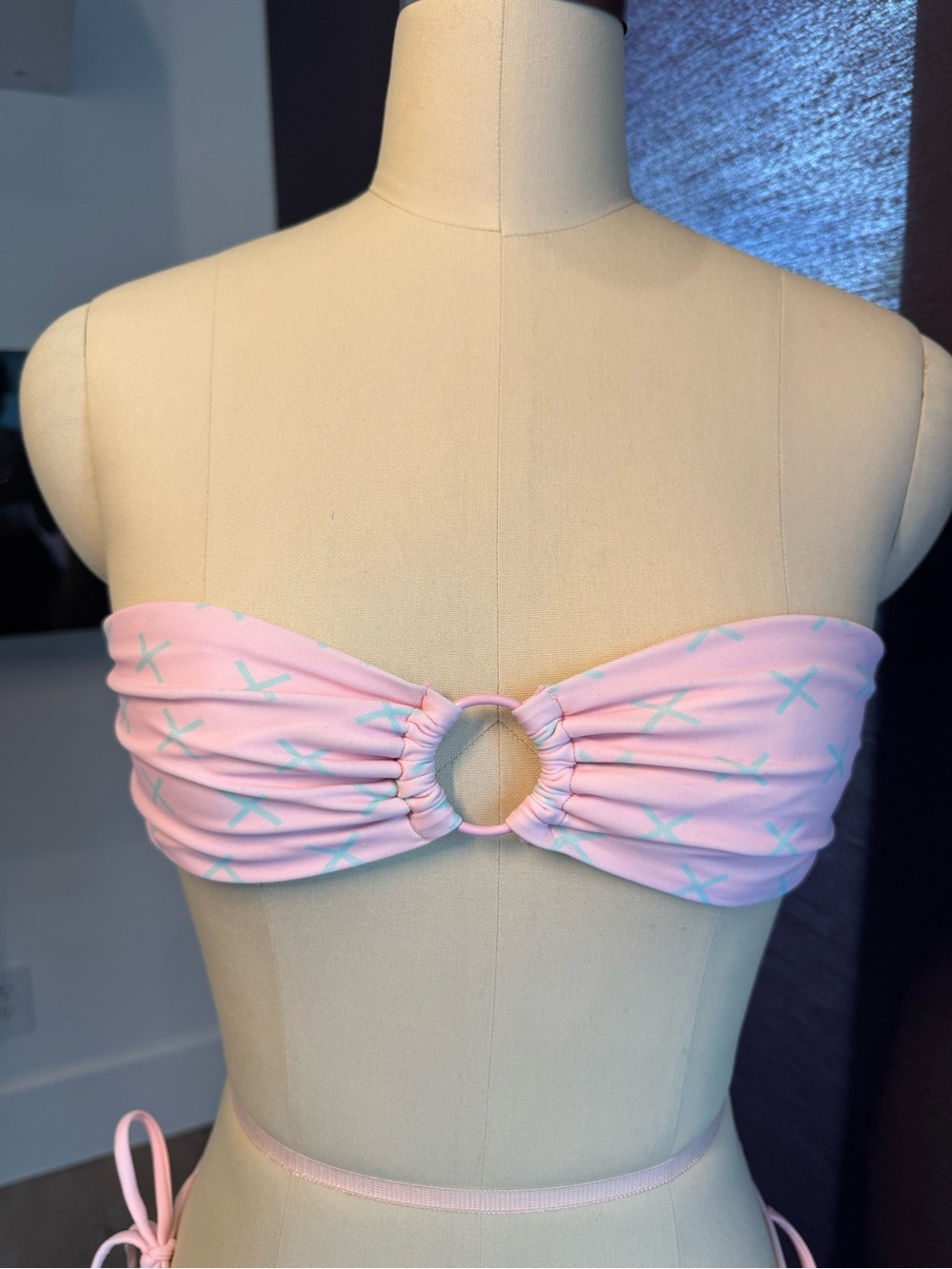 Boutine LA Pink Bandeau Top with Center Ring
